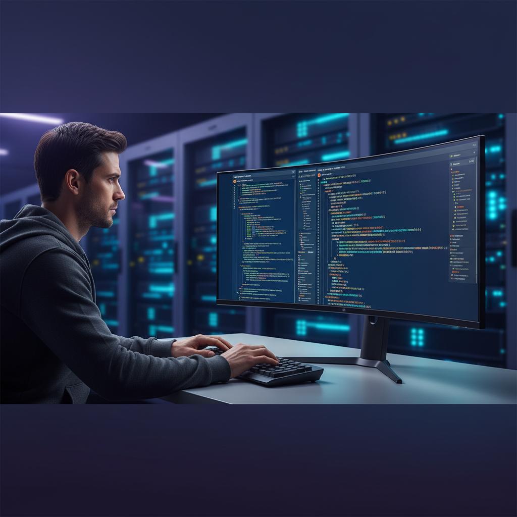 Ilustração técnica representando tecnologia relacionado a Programação: Dominando Python e JavaScript na Prát