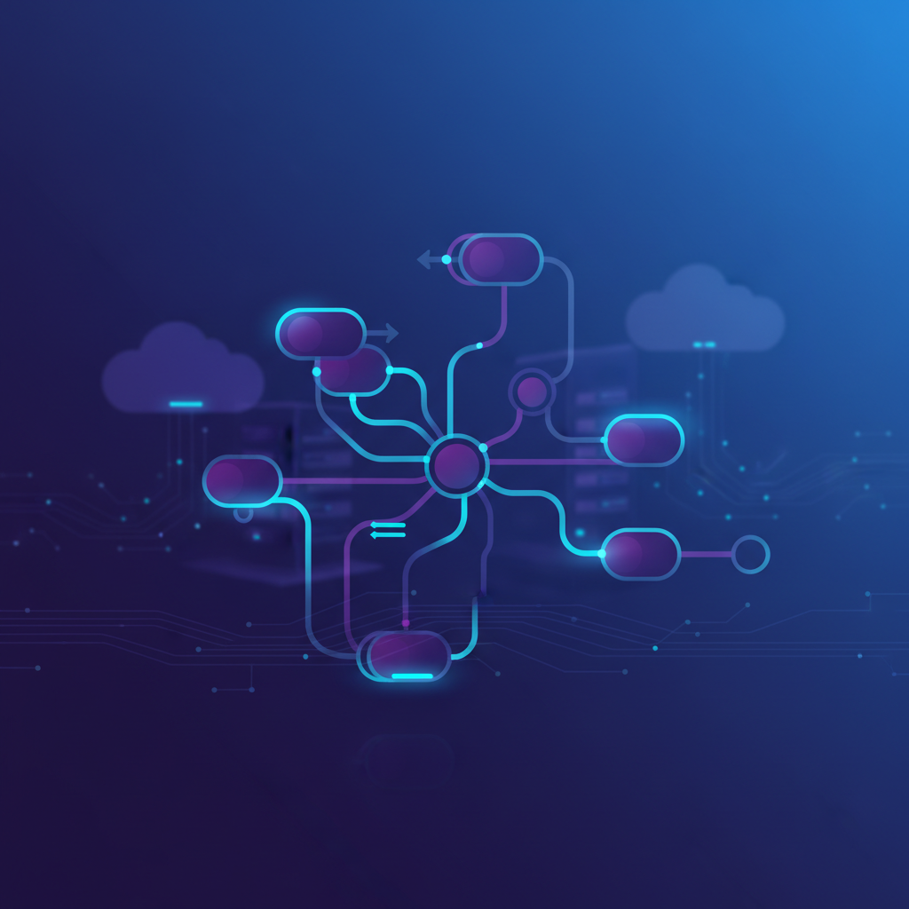 Ilustração técnica representando tecnologia relacionado a N8N: Automação Sem Código Descomplicada para Empre