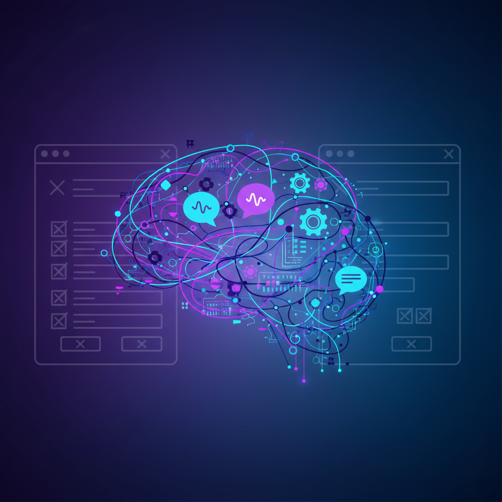 Ilustração técnica representando tecnologia relacionado a Typebot: Crie Chatbots Conversacionais Poderosos