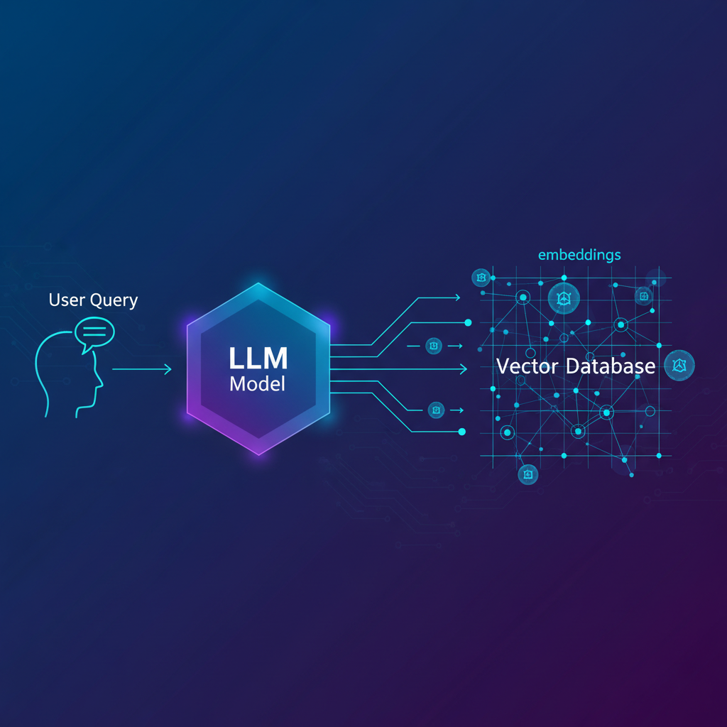 Ilustração técnica representando tecnologia relacionado a Vector Databases: O Guia Essencial para IA Generat incluindo RAG