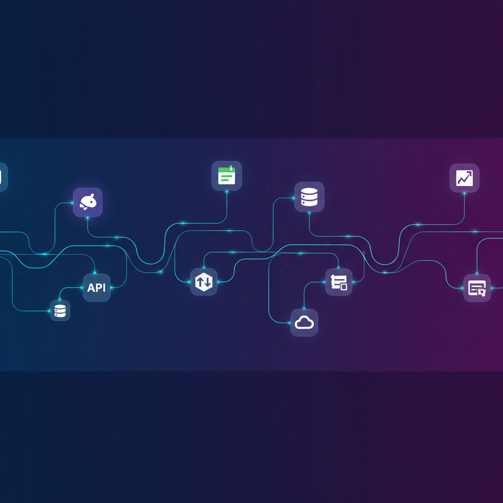 Ilustração técnica representando tecnologia relacionado a N8N: O Guia Definitivo de Automação e Workflows