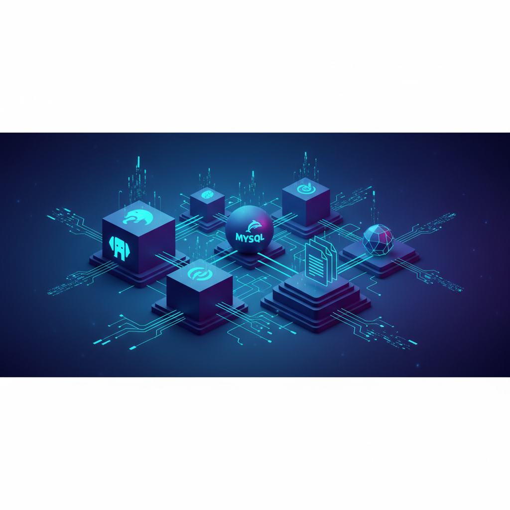 Ilustração técnica representando tecnologia relacionado a Bancos de Dados: Guia Completo para Escolher o Ide incluindo Pos...