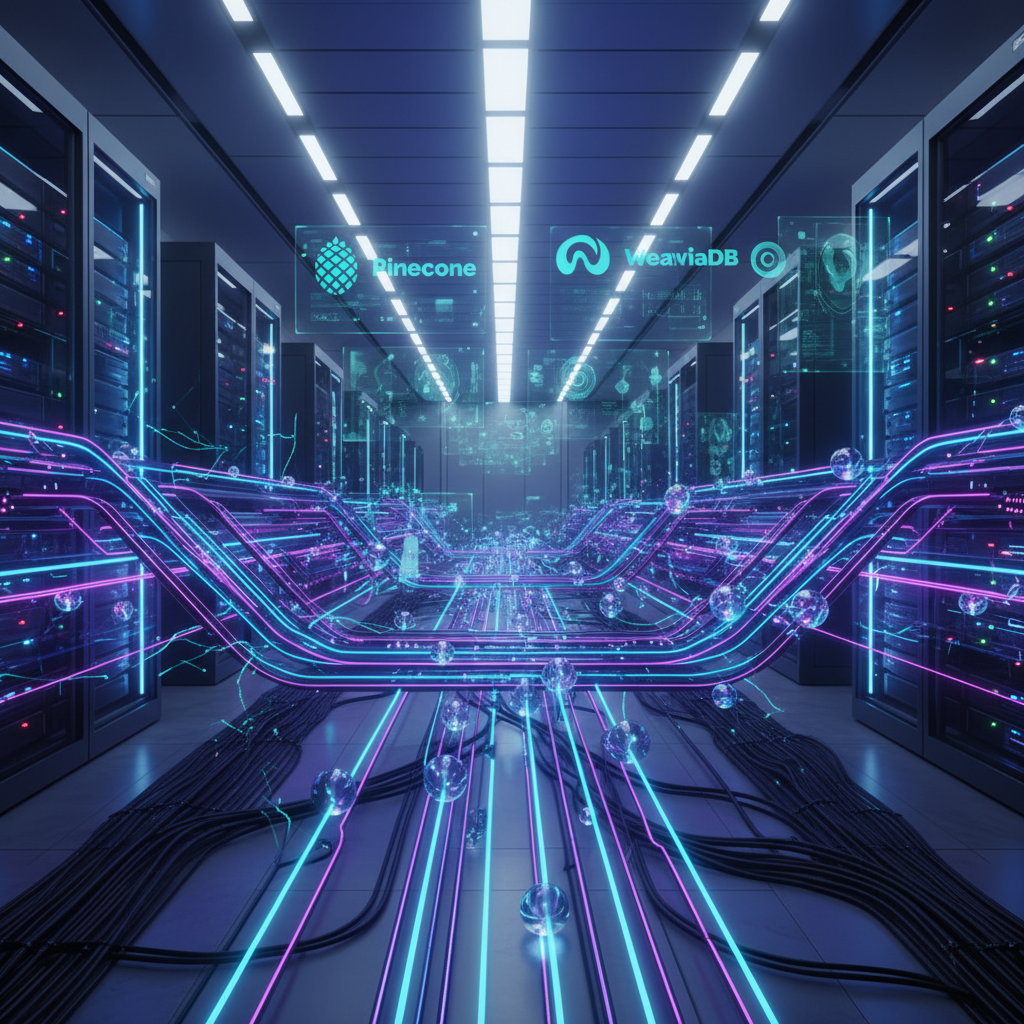 Ilustração técnica representando tecnologia relacionado a Vector Databases: O Guia Essencial para IA Generat incluindo RAG