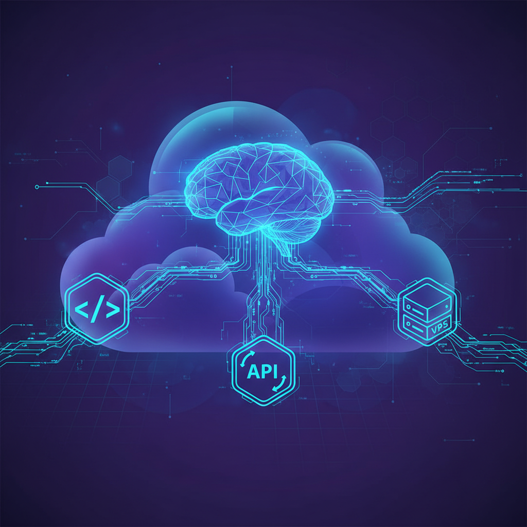 Ilustração técnica representando tecnologia relacionado a Dominando LLMs e IA: Guia Prático de Implementação incluindo OpenAI