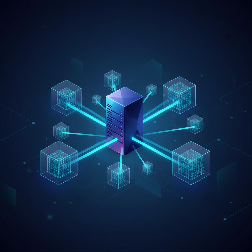 Ilustração técnica representando tecnologia relacionado a VPS: O Guia Definitivo para Servidores Virtuais incluindo Servid...