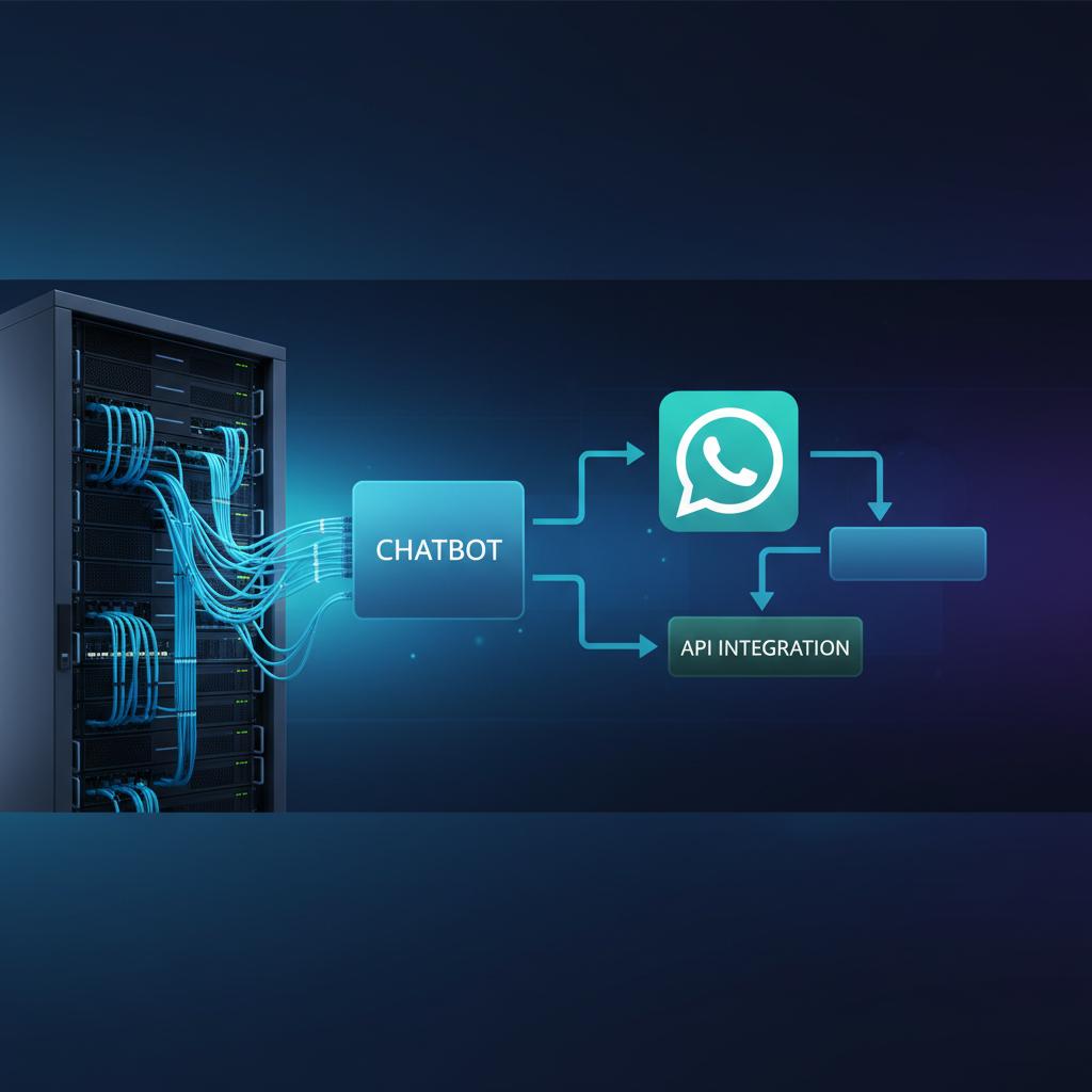 Ilustração técnica representando tecnologia relacionado a Evolution API: Guia Completo para WhatsApp Oficial incluindo Wha...