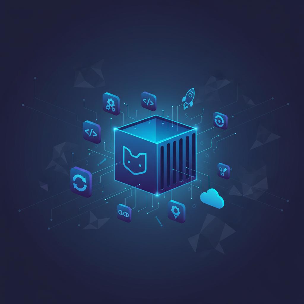 Ilustração técnica representando tecnologia relacionado a Docker: Guia Completo para Containers e DevOps