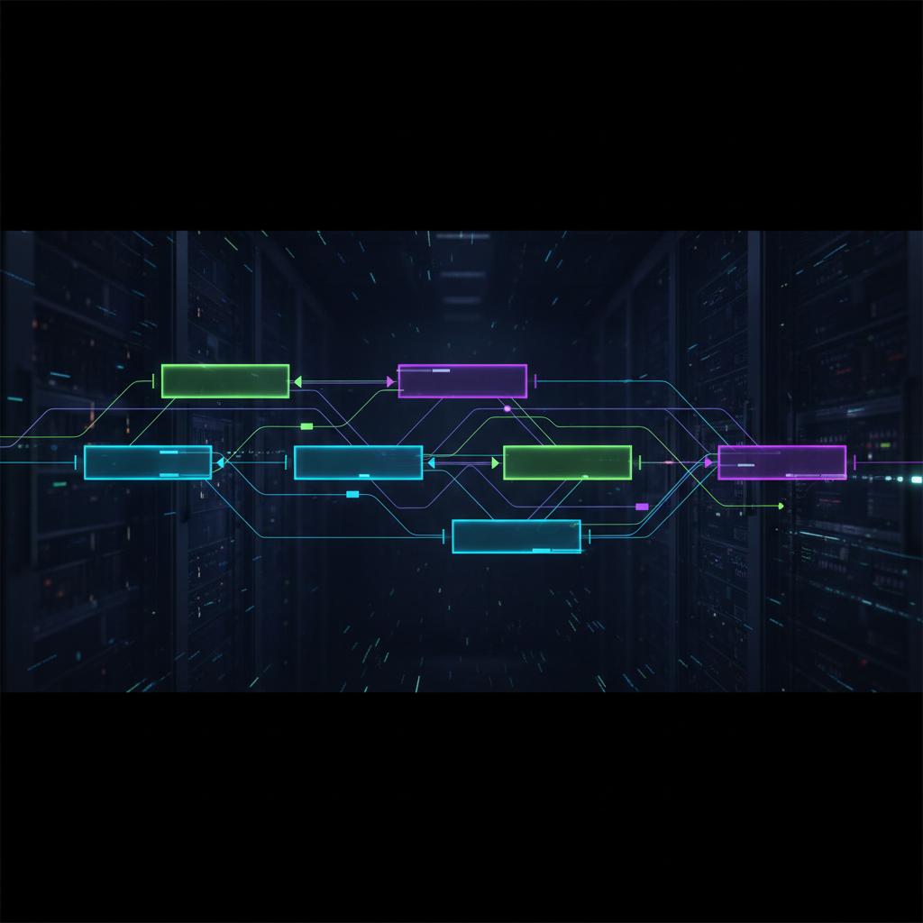 Ilustração técnica representando tecnologia relacionado a N8N: Automatize Seu Negócio com Workflows Poderoso incluindo Aut...