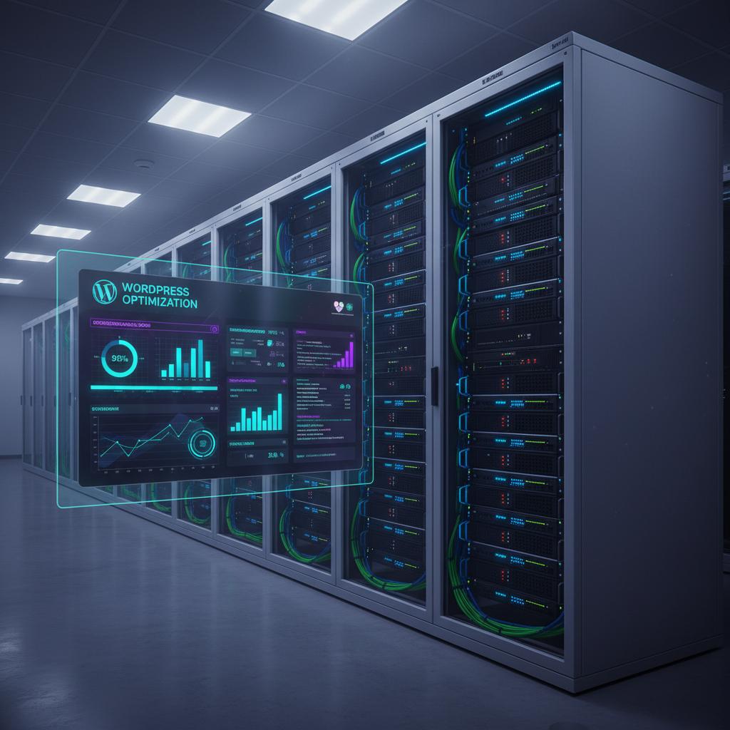 Ilustração técnica representando tecnologia relacionado a WordPress: O Guia Completo de Infraestrutura e Oti incluindo VPS