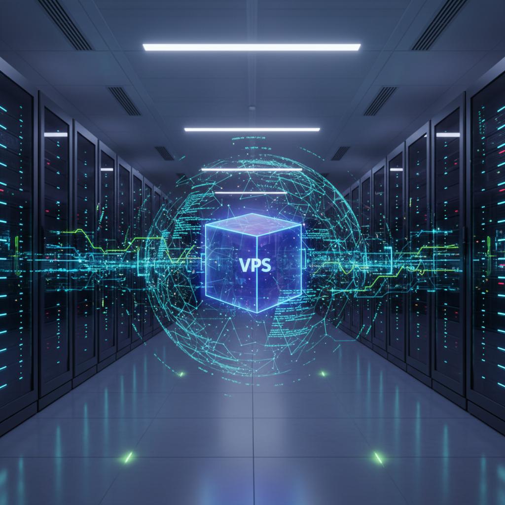 Ilustração técnica representando tecnologia relacionado a Guia Completo de VPS: Hospedagem, Configuração e O incluindo Ser...