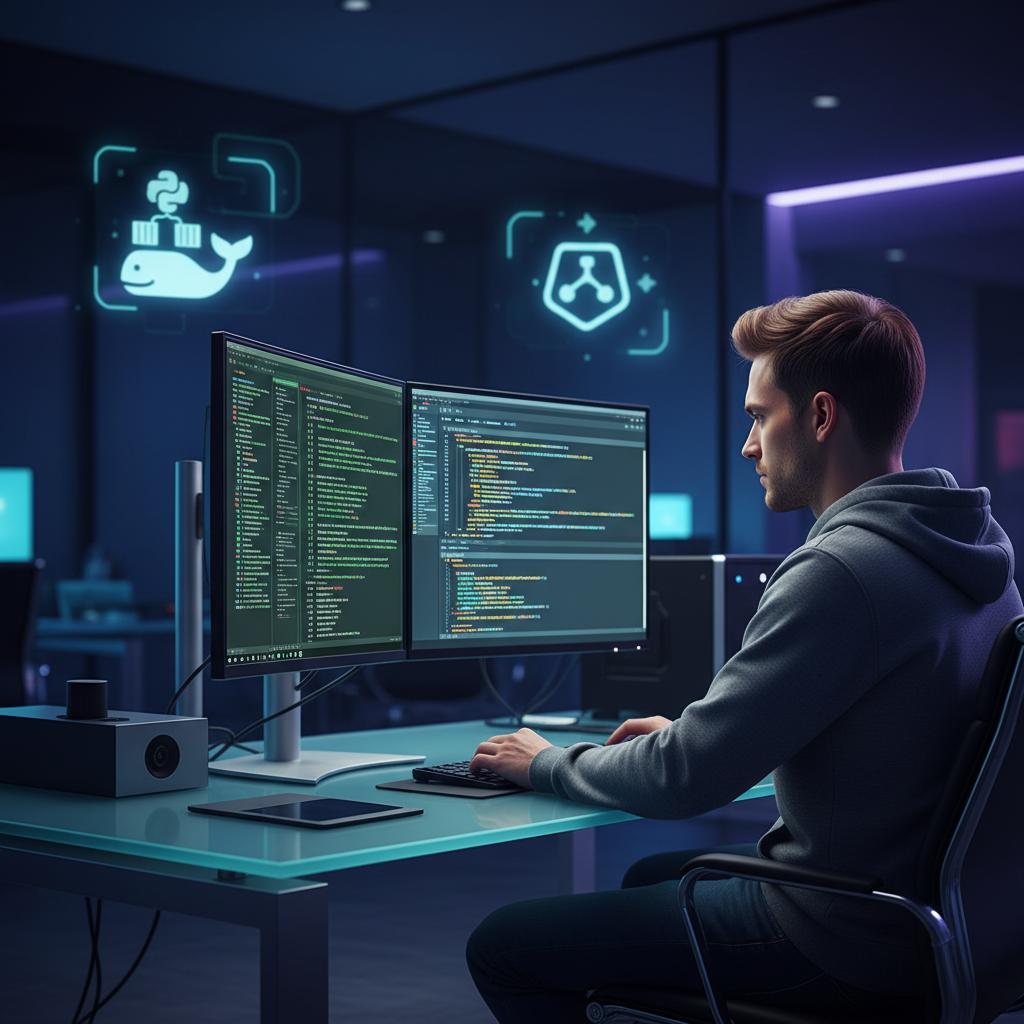 Ilustração técnica representando tecnologia relacionado a Dominando a Programação: Python, JS e Dicas Essenc