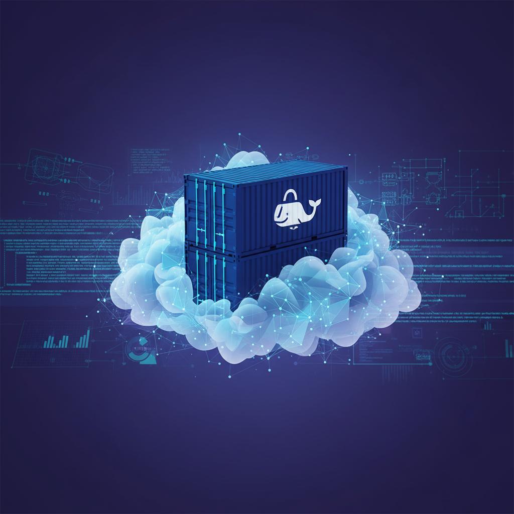 Ilustração técnica representando tecnologia relacionado a Docker: Guia Completo para Containers e DevOps