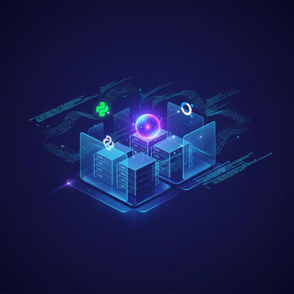 Ilustração técnica representando tecnologia relacionado a Dominando LLMs: Automação e Infraestrutura com Ope