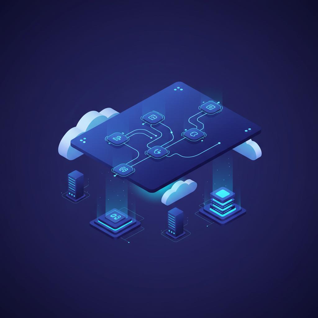 Ilustração técnica representando tecnologia relacionado a N8N: Automação de Workflows sem Código para Escala