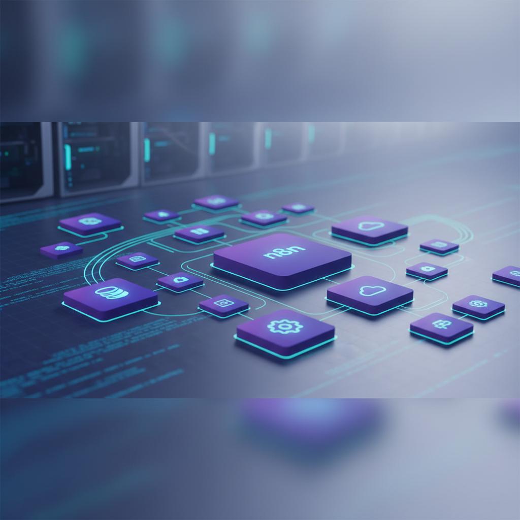 Ilustração técnica representando tecnologia relacionado a N8N: Automação Workflow na Prática com Gabriel Kem