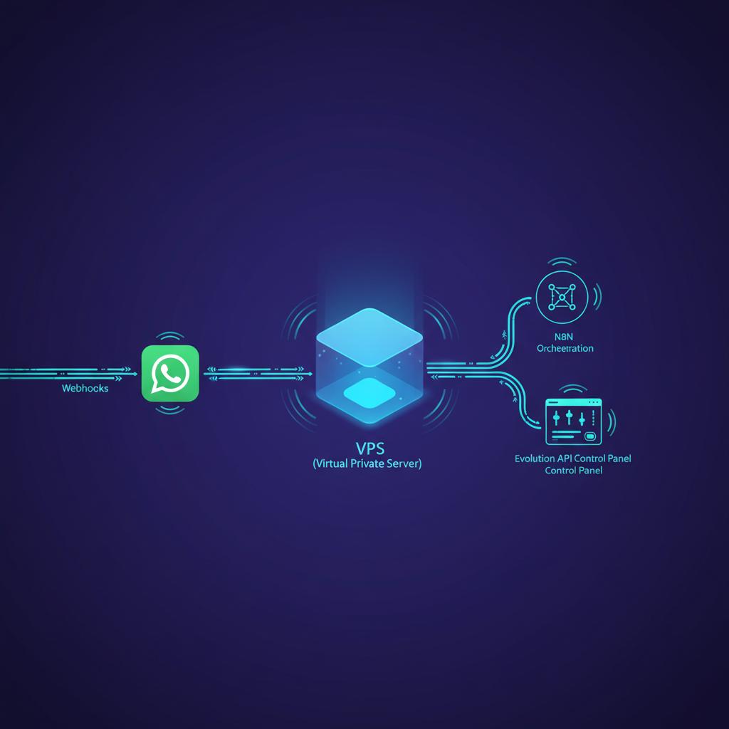 Ilustração técnica representando tecnologia relacionado a Guia Completo: Dominando a Evolution API para What incluindo Wha...