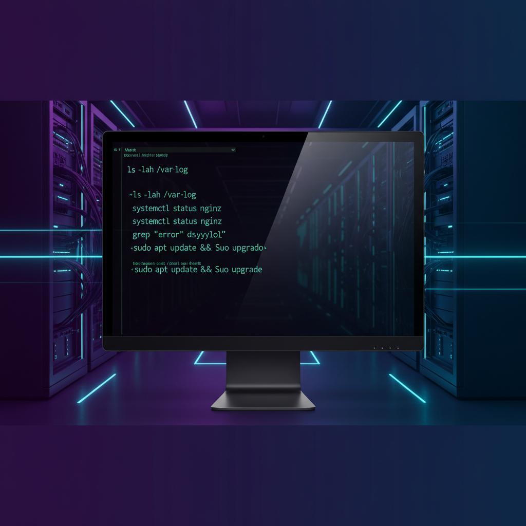 Ilustração técnica representando tecnologia relacionado a Domine Linux: Servidor, CLI e Administração de Sis incluindo Ubuntu