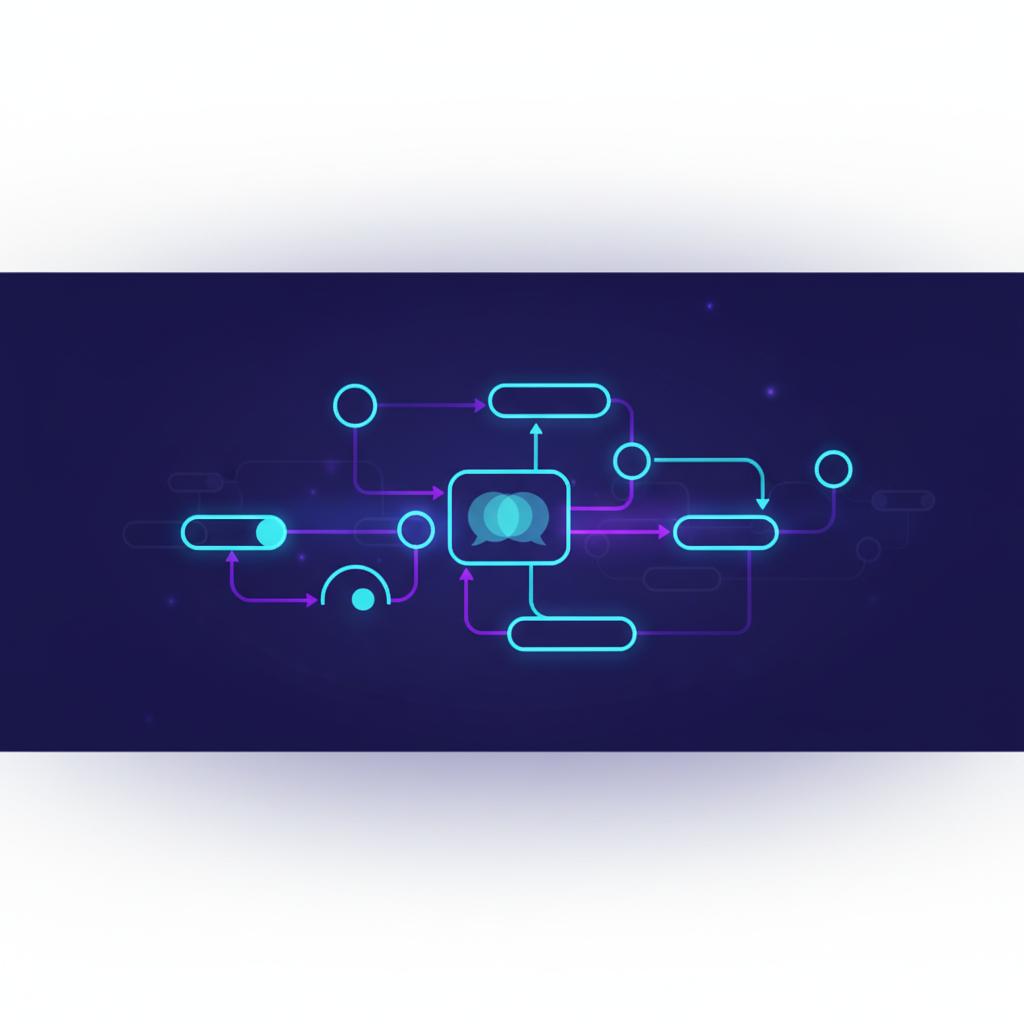 Ilustração técnica representando tecnologia relacionado a Typebot: Crie Chatbots com Fluxo de Conversação In