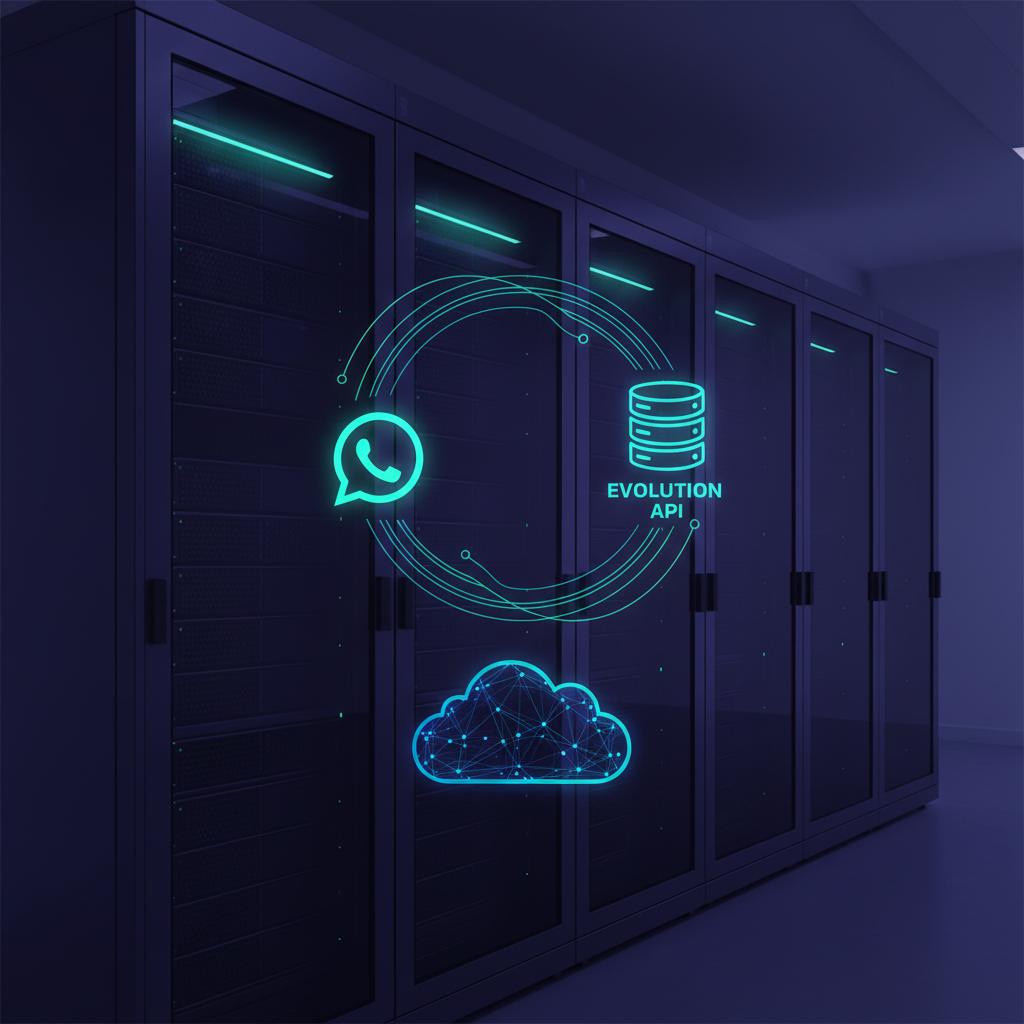 Ilustração técnica representando tecnologia relacionado a Evolution API: Guia Completo para WhatsApp API Ofi
