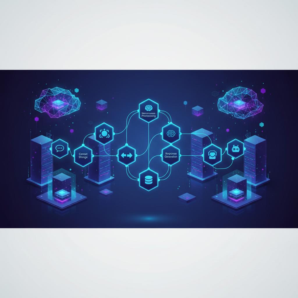 Ilustração técnica representando tecnologia relacionado a Typebot: Guia Completo de Automação com Chatbots