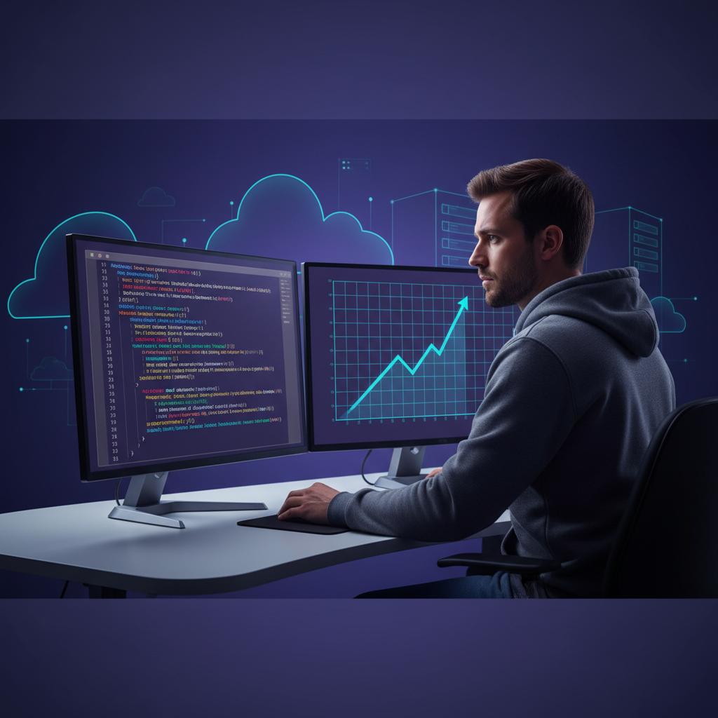 Ilustração técnica representando tecnologia relacionado a Dominando a Programação: Python, JS e Otimização d