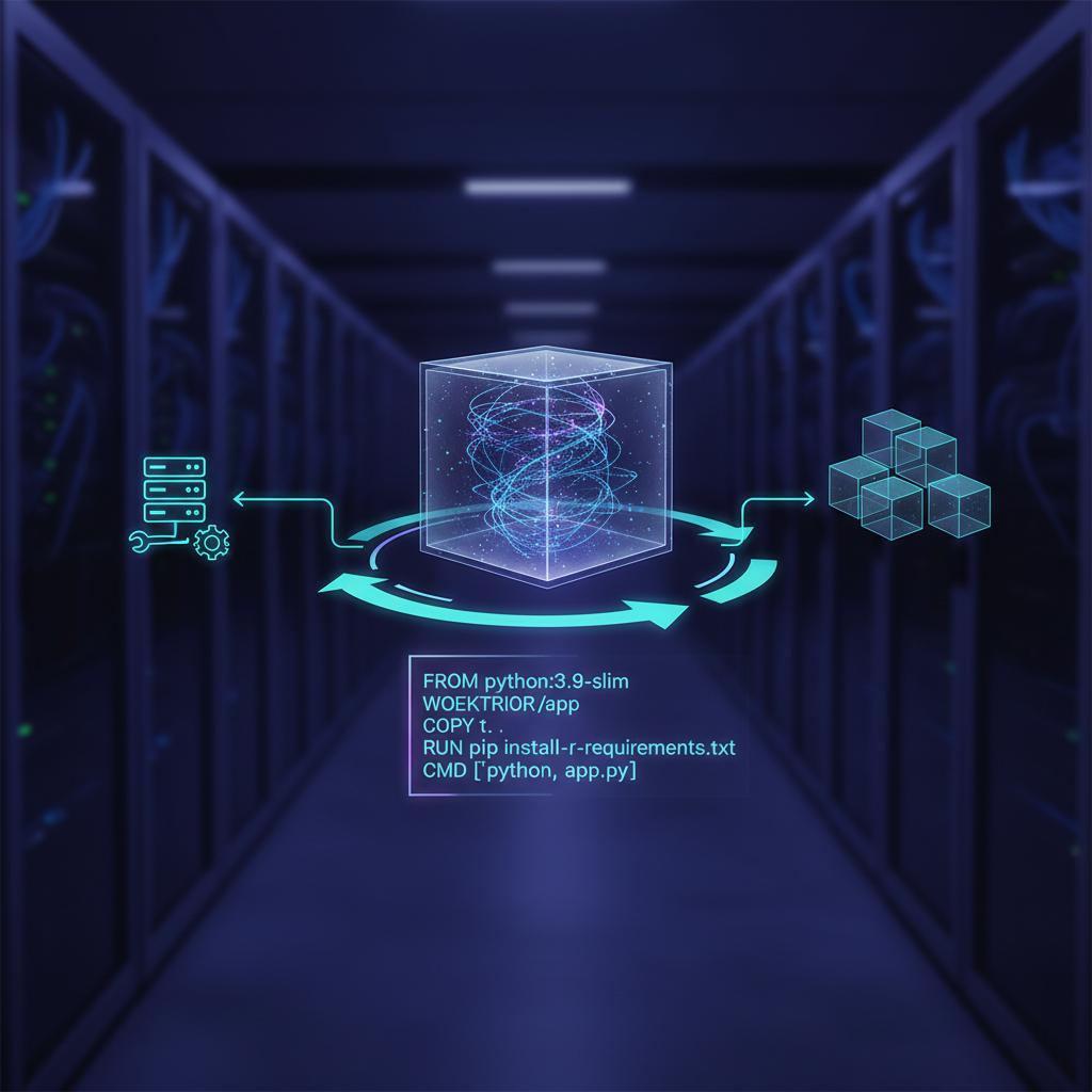 Ilustração técnica representando tecnologia relacionado a Docker: O Guia Completo para Containers e DevOps