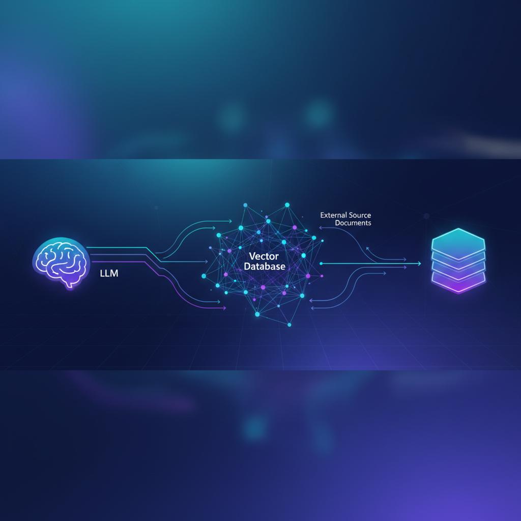 Ilustração técnica representando tecnologia relacionado a Vector Databases: Otimizando RAG e Busca Semântica incluindo Emb...