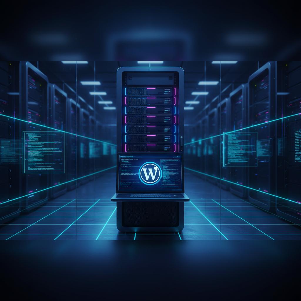 Ilustração técnica representando tecnologia relacionado a WordPress: Guia Completo de Hospedagem e Otimizaçã incluindo Hos...