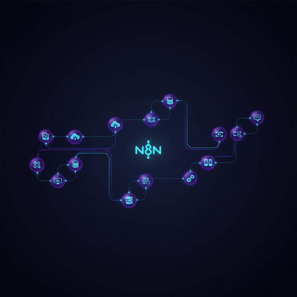 Ilustração técnica representando tecnologia relacionado a N8N: O Guia Completo para Automação de Workflows