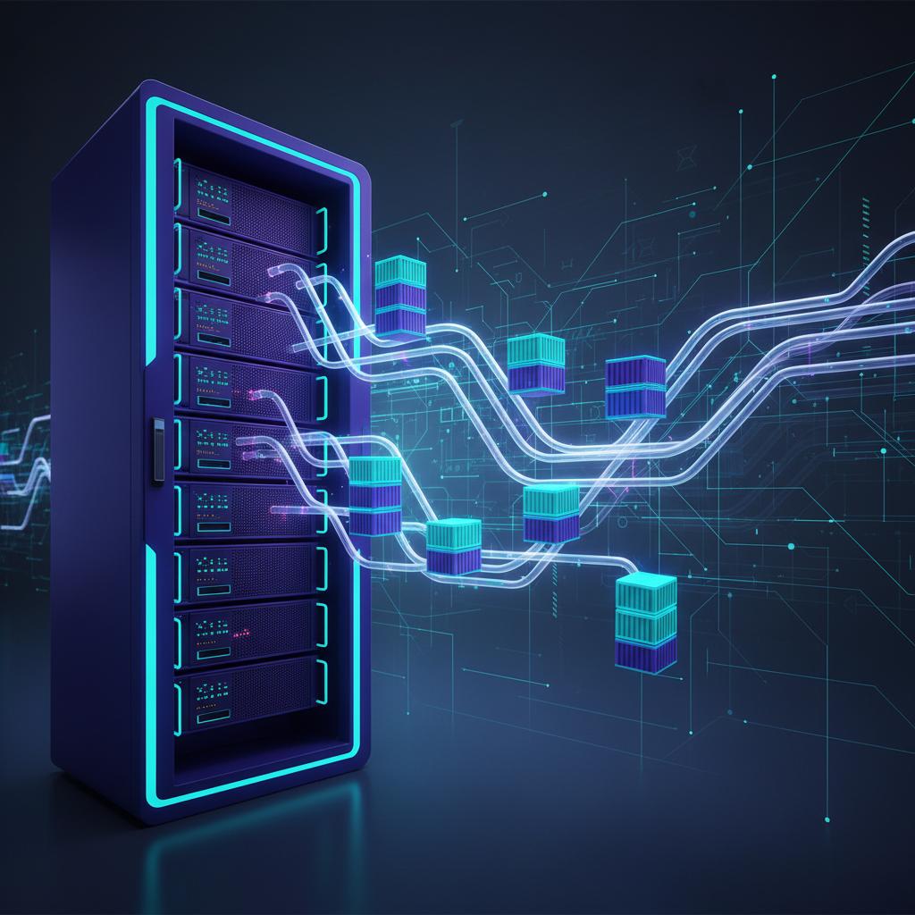 Ilustração técnica representando tecnologia relacionado a Docker: Otimizando Deploy com Containers e DevOps