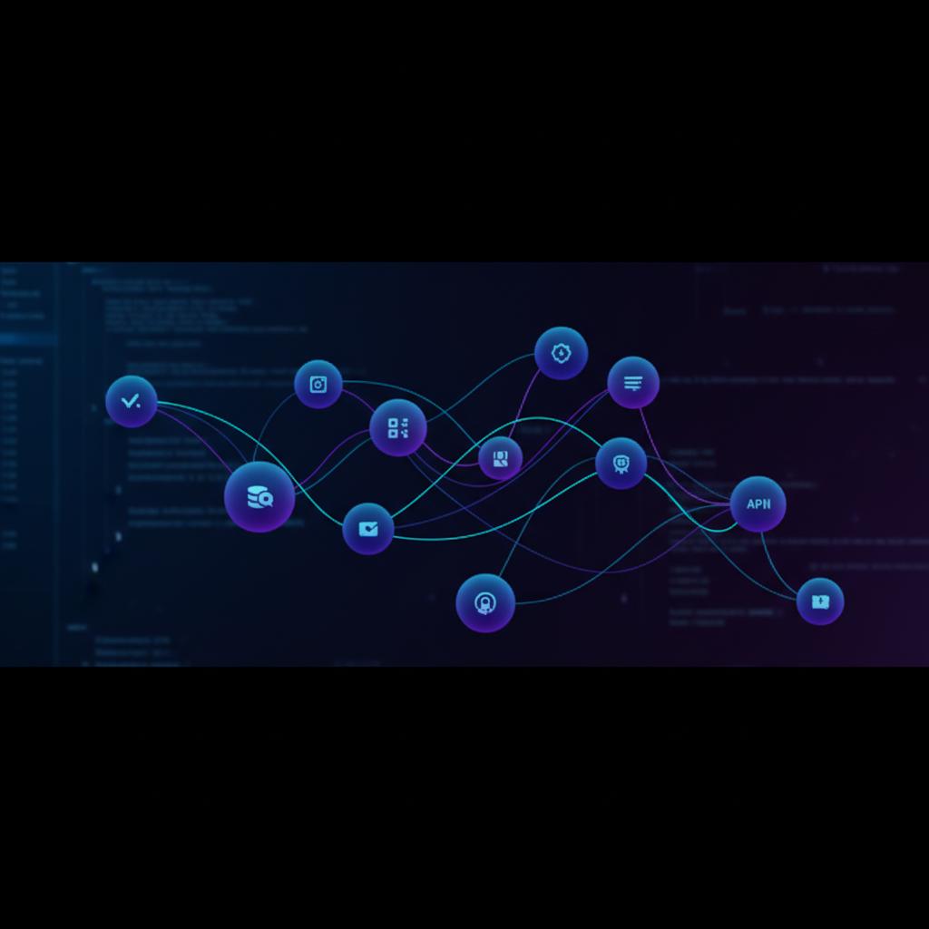 Ilustração técnica representando tecnologia relacionado a N8N: Domine a Automação Workflow na Nuvem