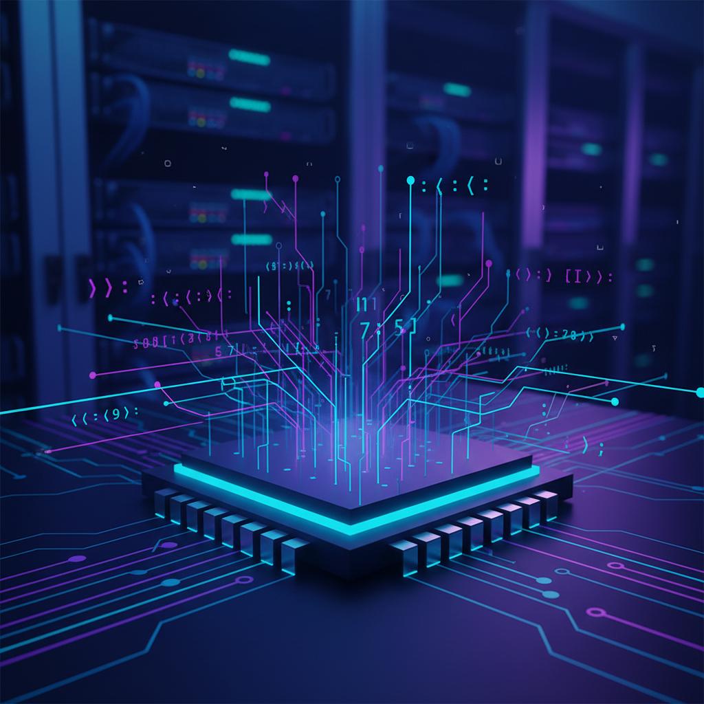 Ilustração técnica representando tecnologia relacionado a Programação Moderna: Python, JS e Otimização de Có