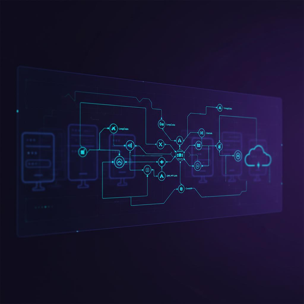 Ilustração técnica representando tecnologia relacionado a Domine LLMs: Da Teoria à Implementação com LangCha