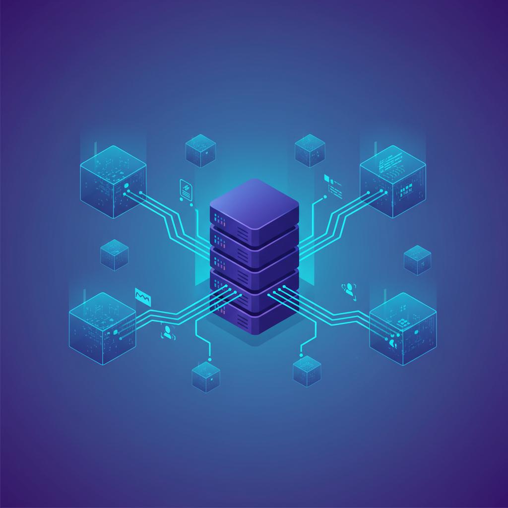 Ilustração técnica representando tecnologia relacionado a VPS: O Guia Definitivo para Servidores Virtuais incluindo Servid...