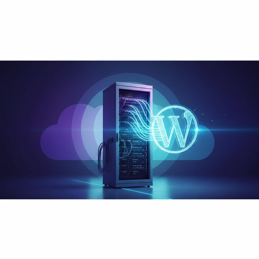 Ilustração técnica representando tecnologia relacionado a WordPress: Otimização e Escalabilidade para Websit incluindo VPS