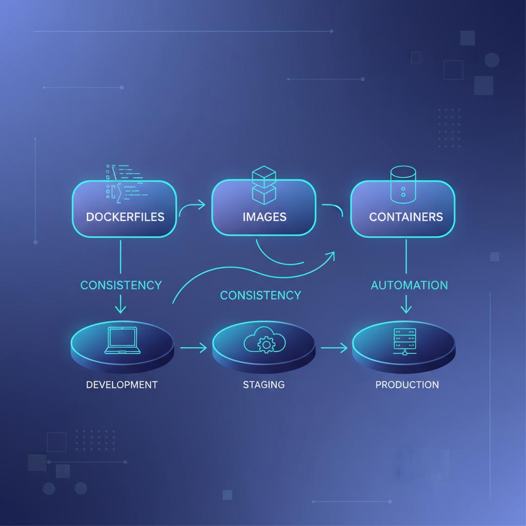 Ilustração técnica representando tecnologia relacionado a Docker: O Guia Definitivo de Containers e DevOps