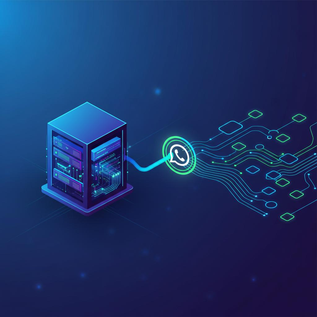 Ilustração técnica representando tecnologia relacionado a Evolution API: Guia Completo para WhatsApp Busines incluindo Wha...