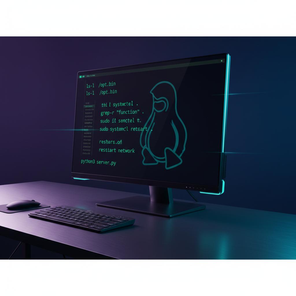 Ilustração técnica representando tecnologia relacionado a Domine o Linux: Guia Prático para Servidores e CLI incluindo Ubuntu