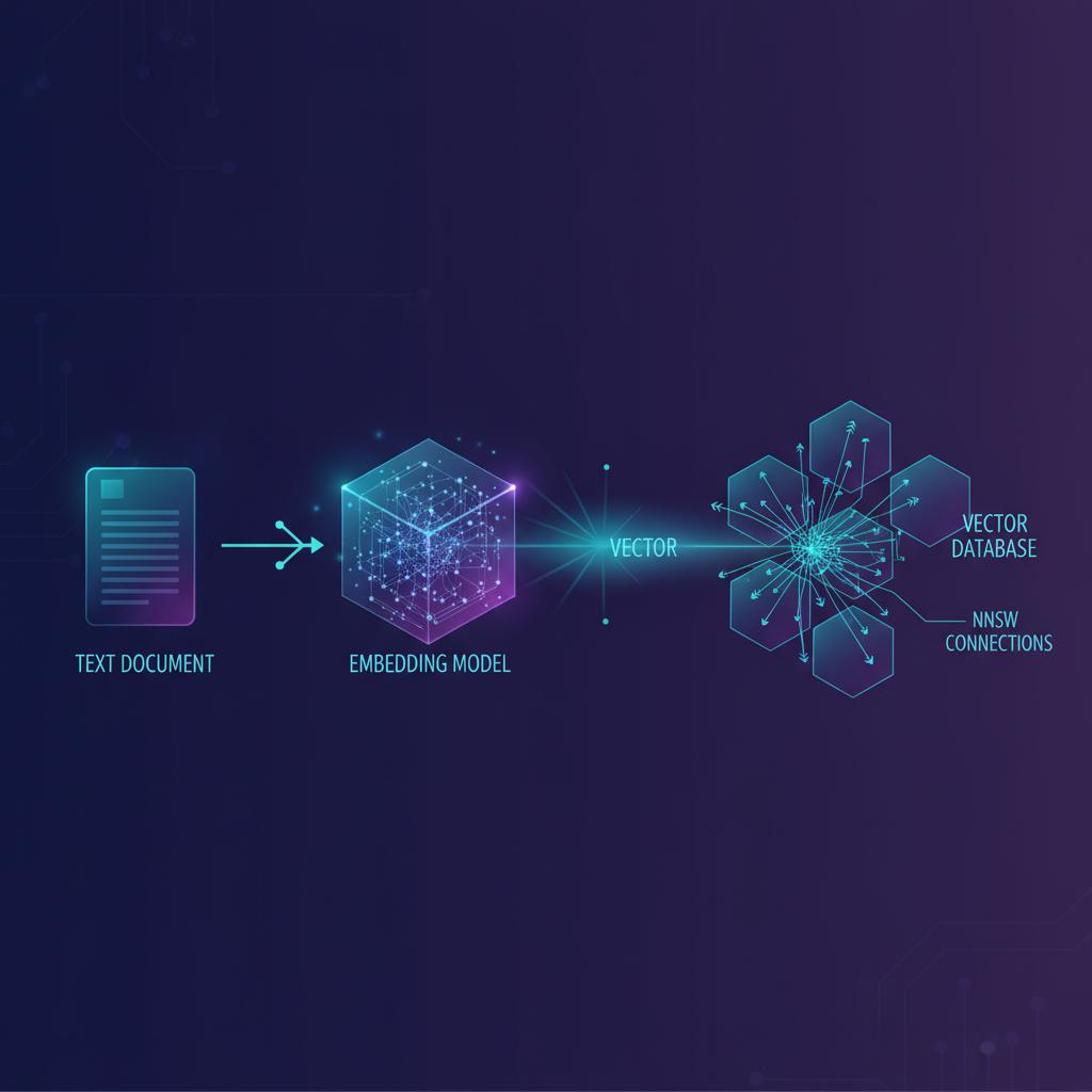 Ilustração técnica representando tecnologia relacionado a Vector Databases: O Guia Completo para Busca Semân incluindo RAG