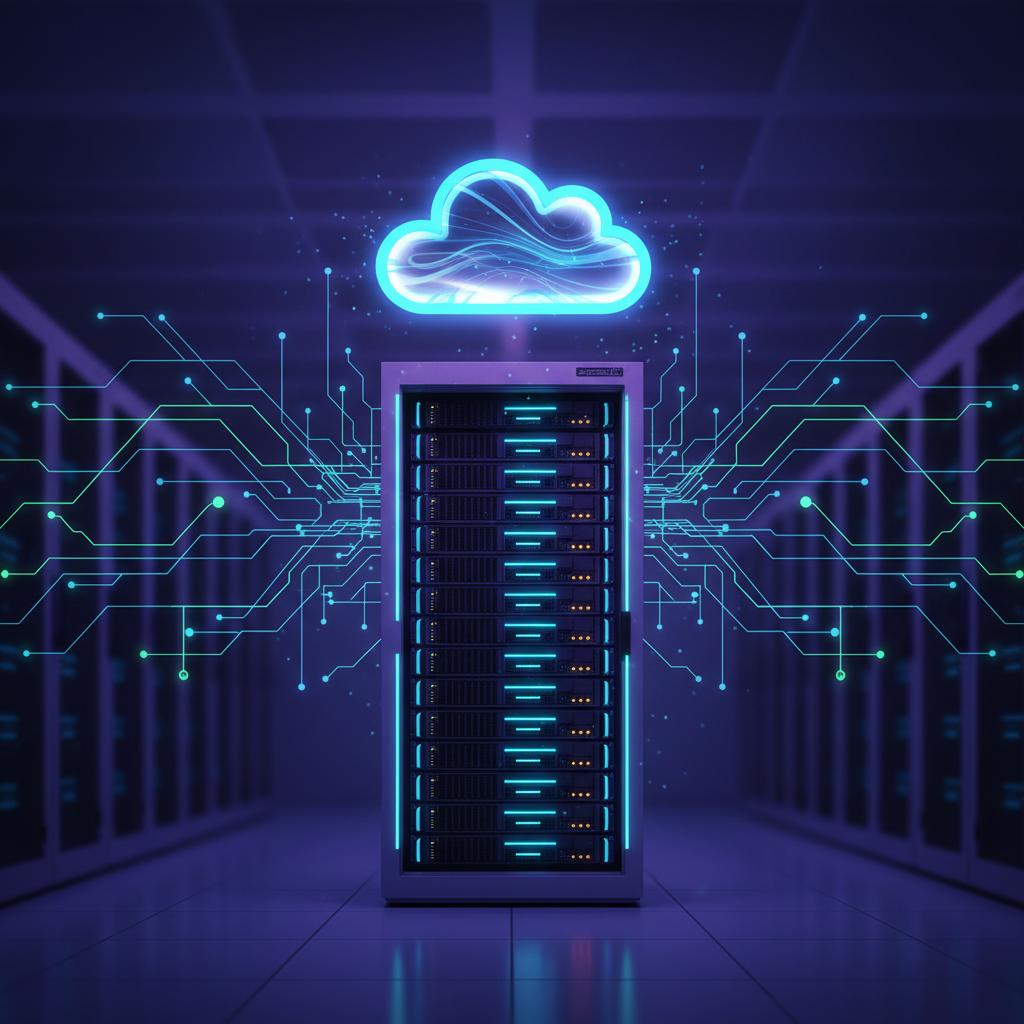 Ilustração técnica representando tecnologia relacionado a VPS: O Guia Completo de Servidores Virtuais e Clou incluindo Ser...