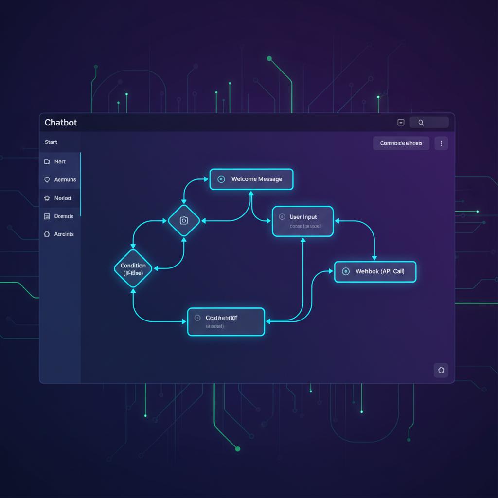 Ilustração técnica representando tecnologia relacionado a Typebot: Automação Conversacional Sem Código para  incluindo Cha...