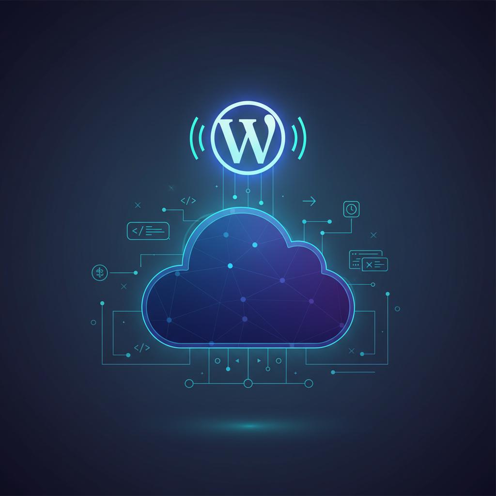 Ilustração técnica representando tecnologia relacionado a WordPress: O Guia Definitivo para Websites e Blogs incluindo VPS