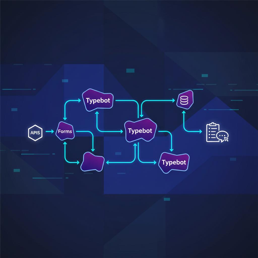Ilustração técnica representando tecnologia relacionado a Typebot: Construindo Chatbots com Fluxos Conversac
