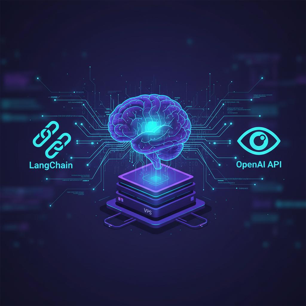 Ilustração técnica representando tecnologia relacionado a LLMs na Prática: Automação e Integração com LangCh