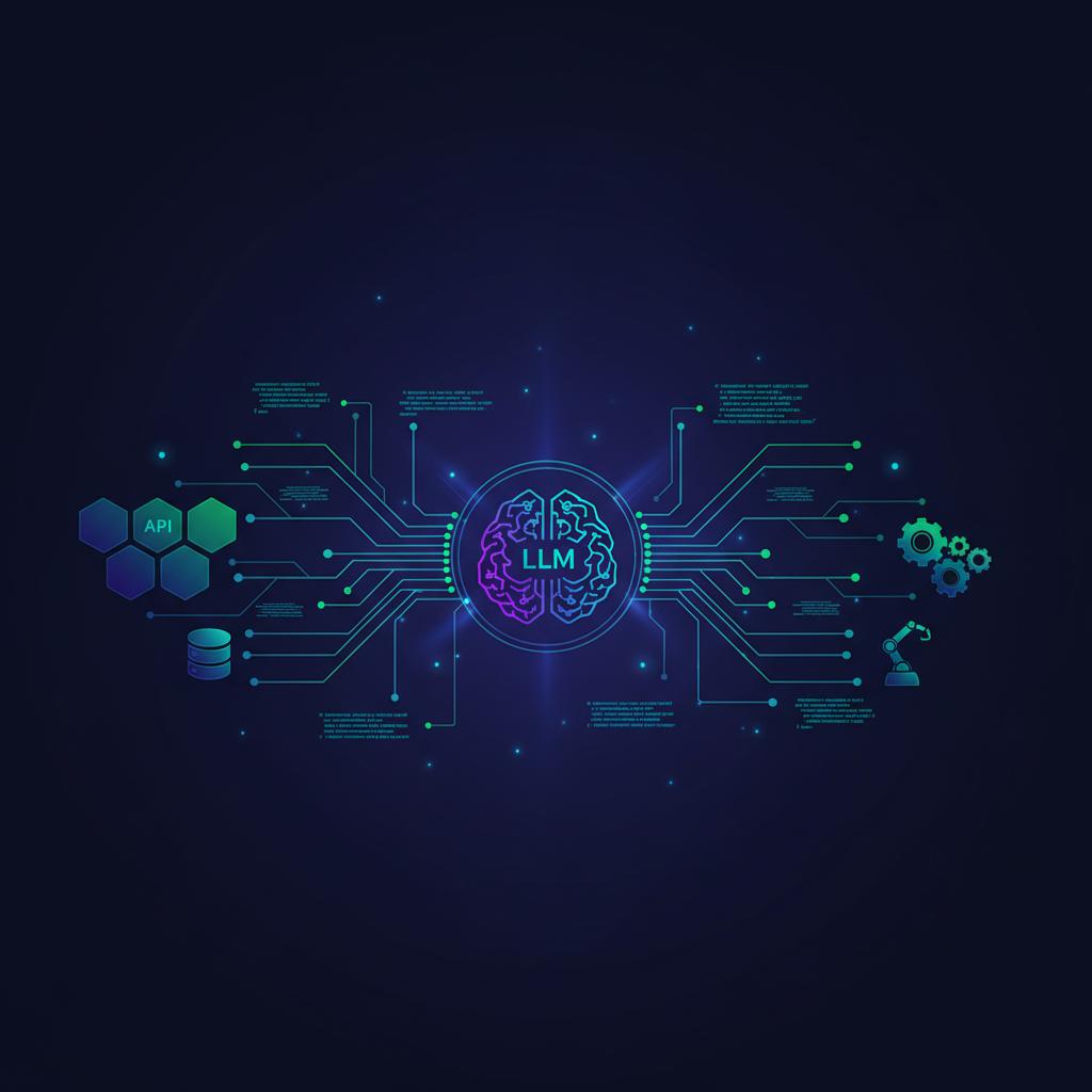 Ilustração técnica representando tecnologia relacionado a Dominando LLMs: Implementação Prática com LangChai