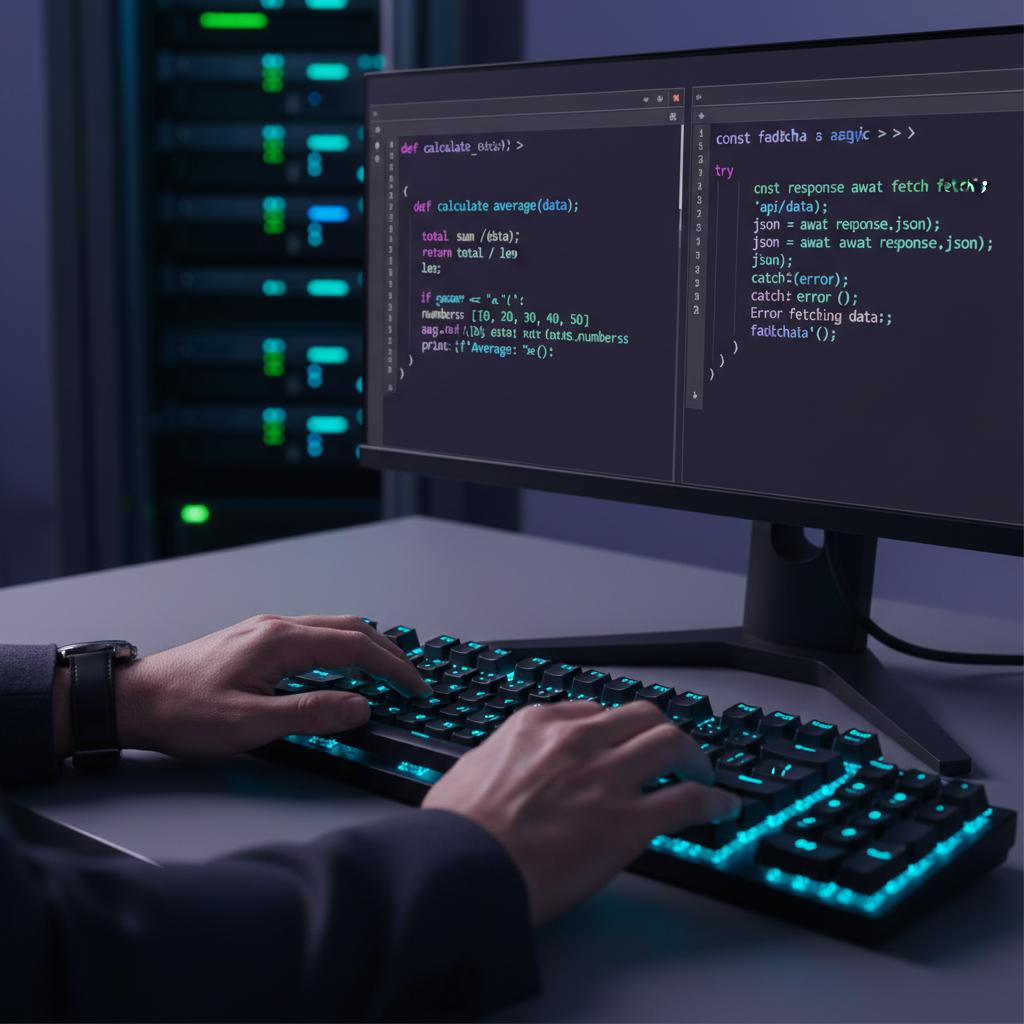Ilustração técnica representando tecnologia relacionado a Domine a Programação: Dicas Práticas de Python e J