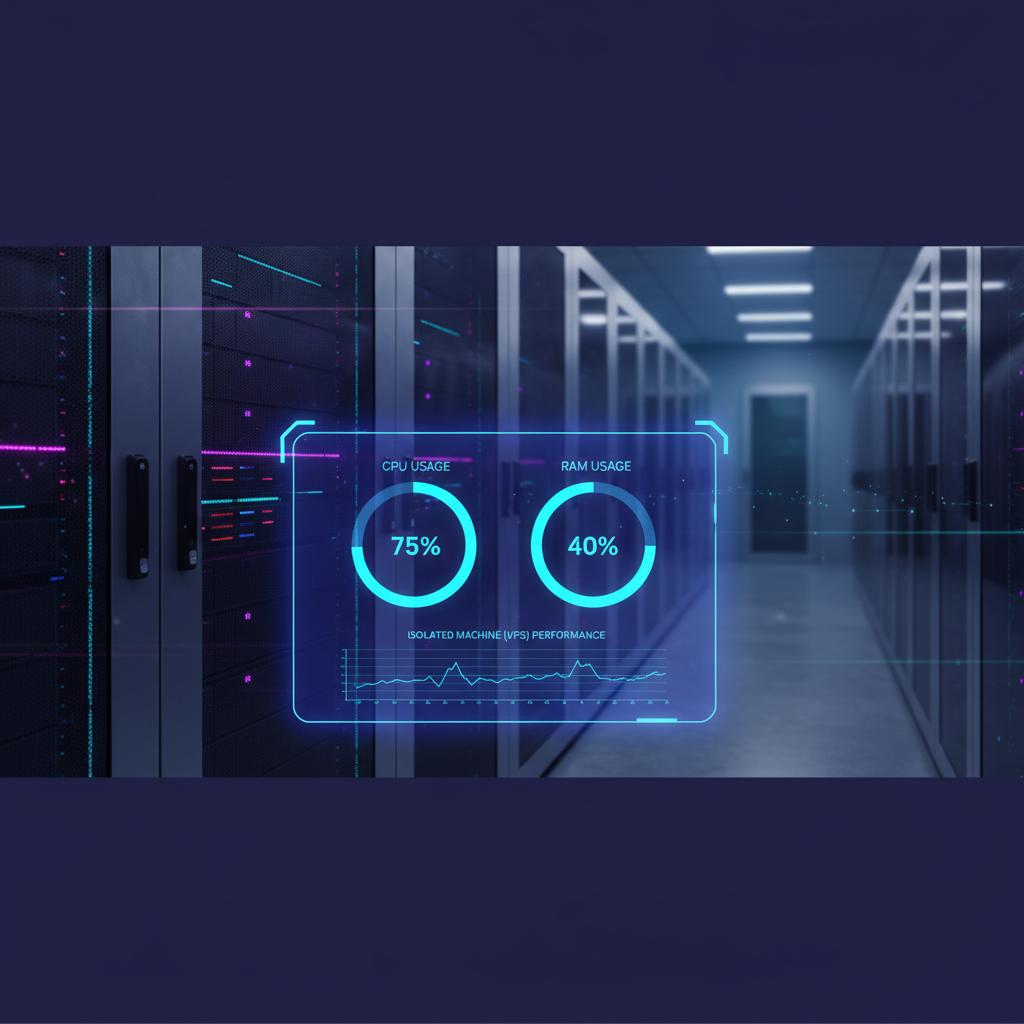 Ilustração técnica representando tecnologia relacionado a VPS: O Guia Completo para Servidores Virtuais em 2 incluindo Ser...