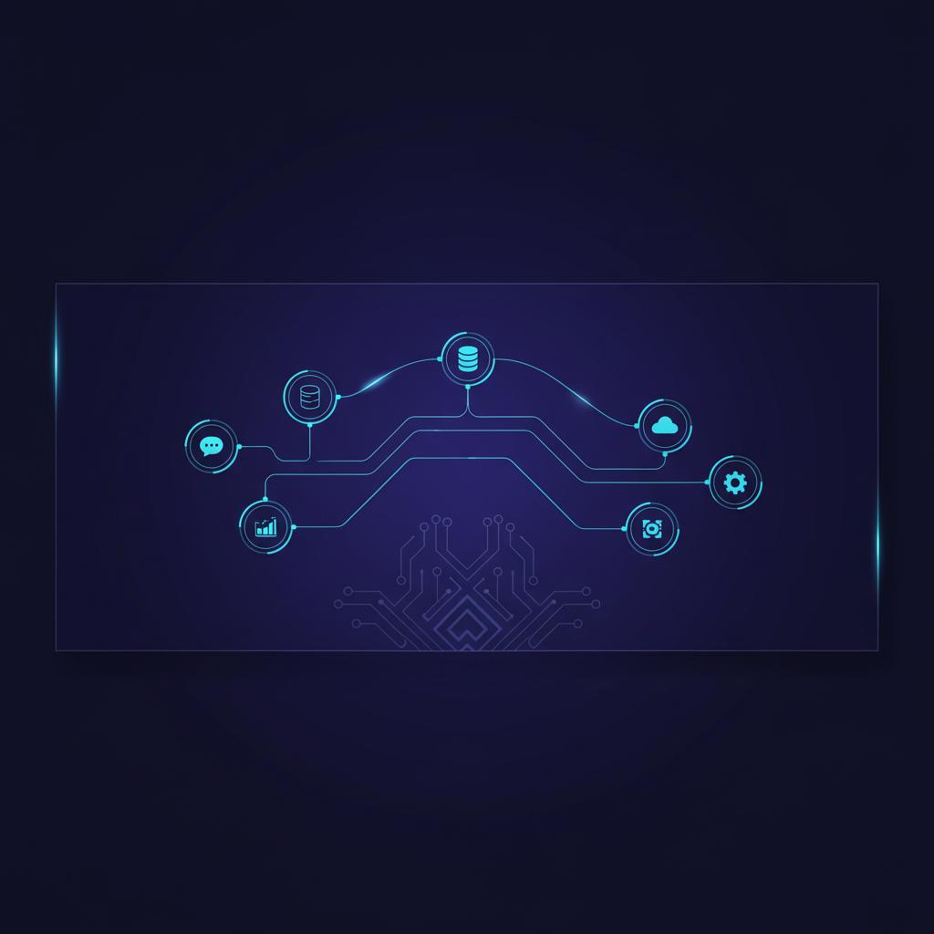 Ilustração técnica representando tecnologia relacionado a N8N: Automação Poderosa e Open Source para Seu Neg