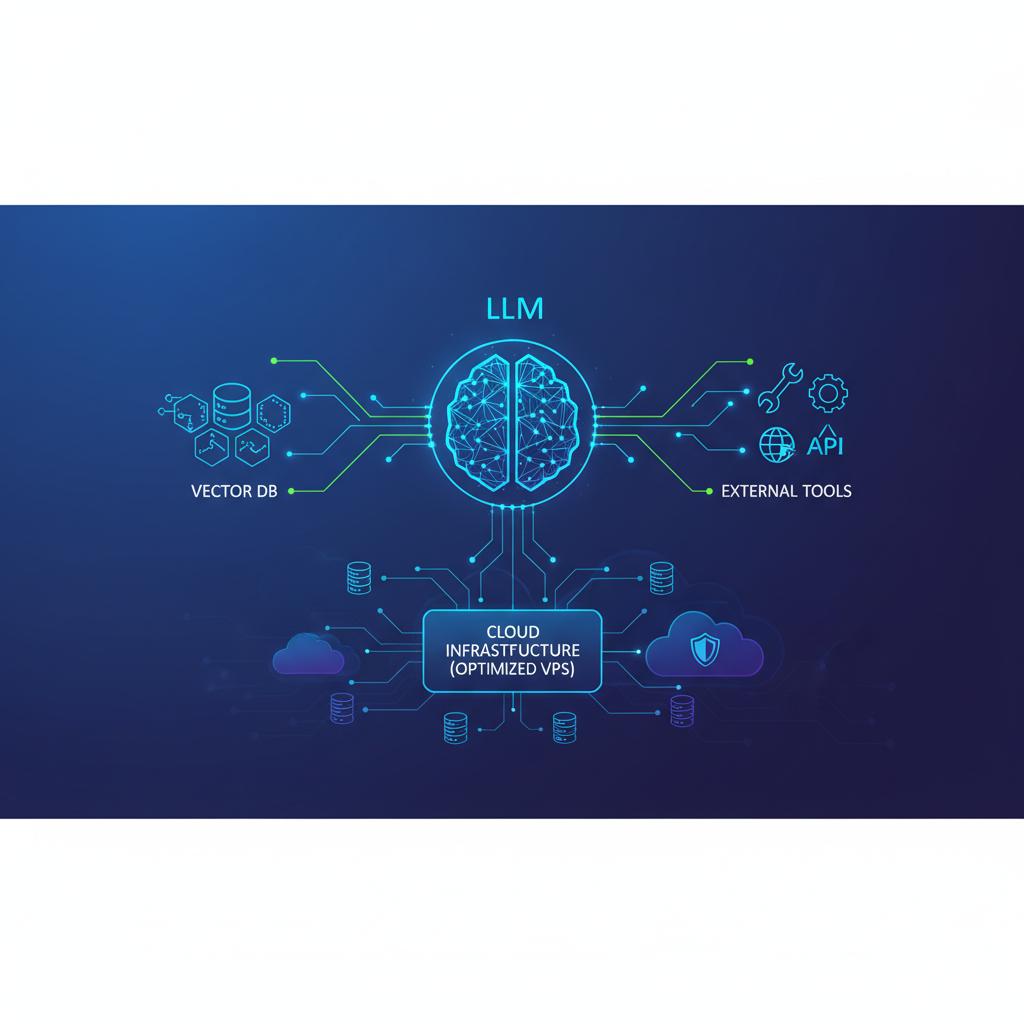 Ilustração técnica representando tecnologia relacionado a Dominando LLMs: Guia Prático de Implementação e Au incluindo OpenAI
