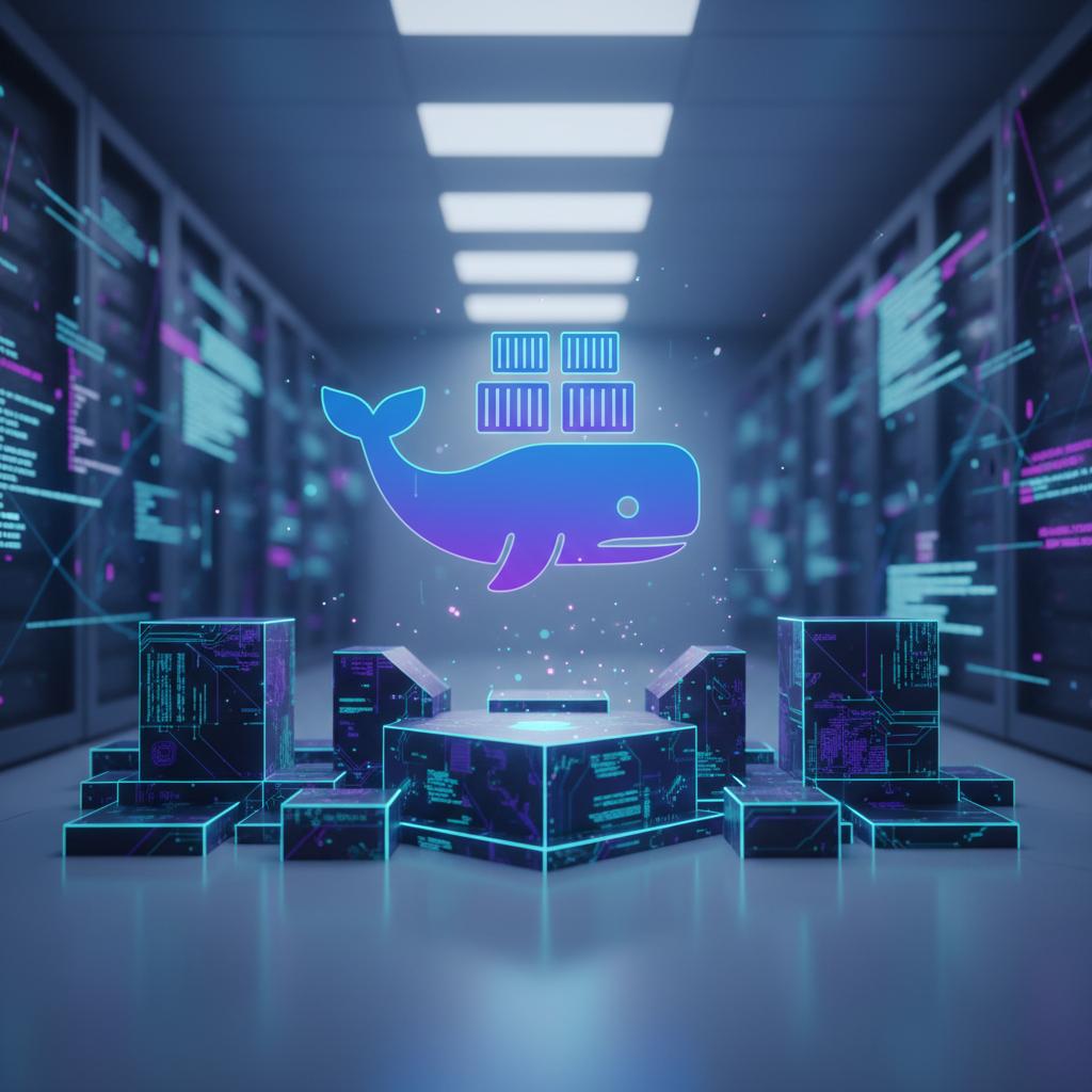 Ilustração técnica representando tecnologia relacionado a Docker: Guia Essencial para Containers e DevOps